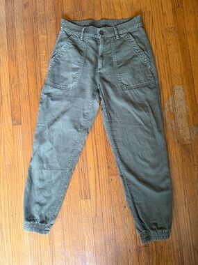 Olive Green Cargo Jogger Pants